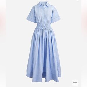 Elena shirtdress in striped cotton poplin, size 12